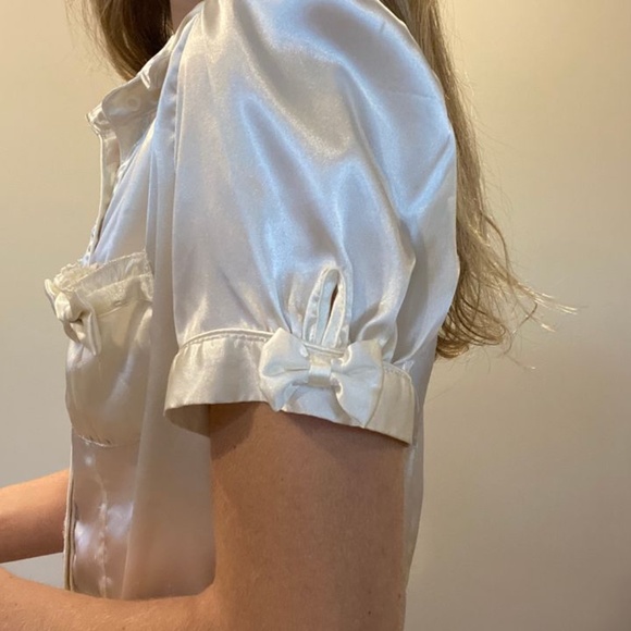 Vintage satin feel button up blouse - Picture 4 of 4